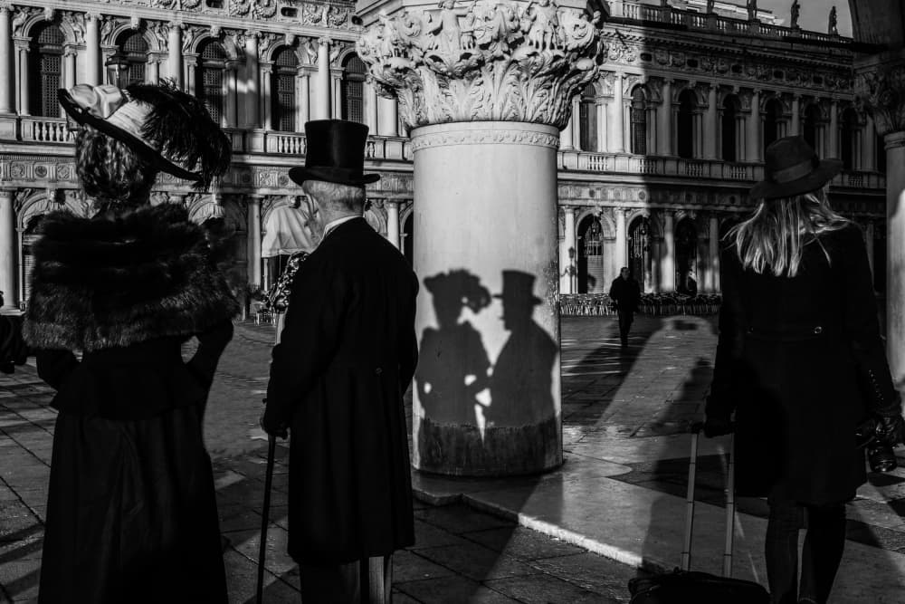 Elegant Couple Shadows by Corinne Spector — canvas wall art