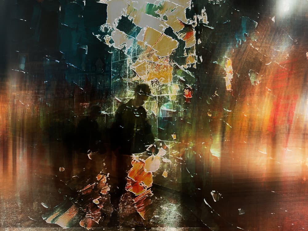 Moody City Figures by Bingo Z — canvas wall art