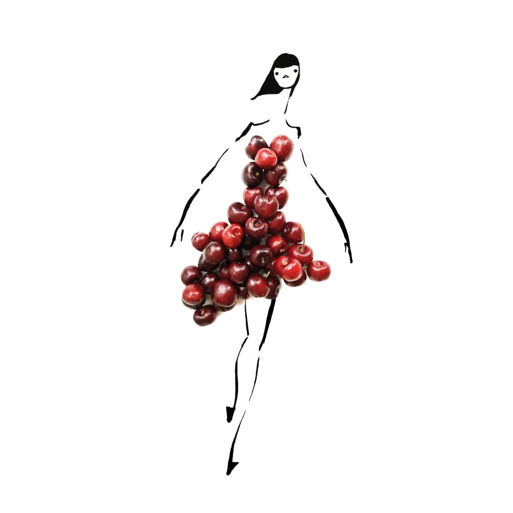 Cherry Fashion Illustration by Gretchen Roehrs — canvas wall art