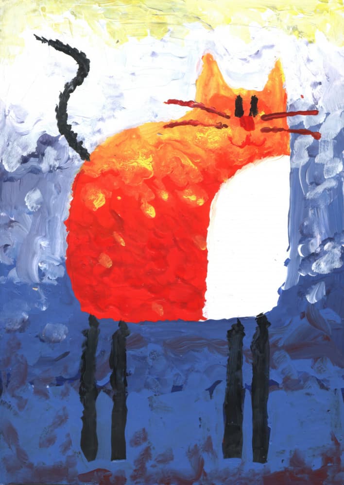 Abstract Orange Cat by Kulik — canvas wall art