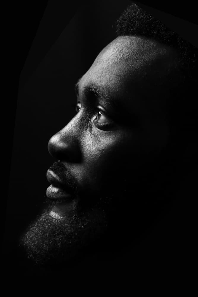 Contemplative Man Profile by Gaby Grohovaz — canvas wall art