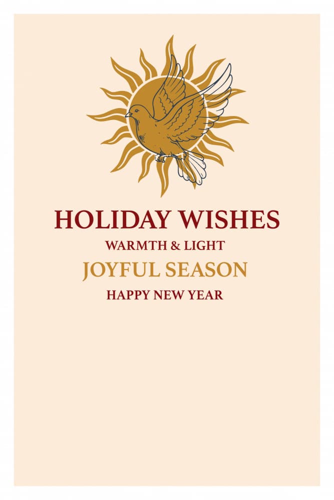 Golden Holiday Dove Wishes by casa cartissi — canvas wall art