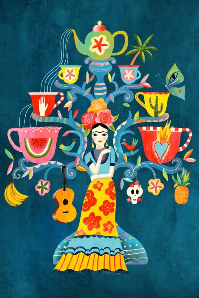 Frida Folk Art Tree by uta krogmann — canvas wall art
