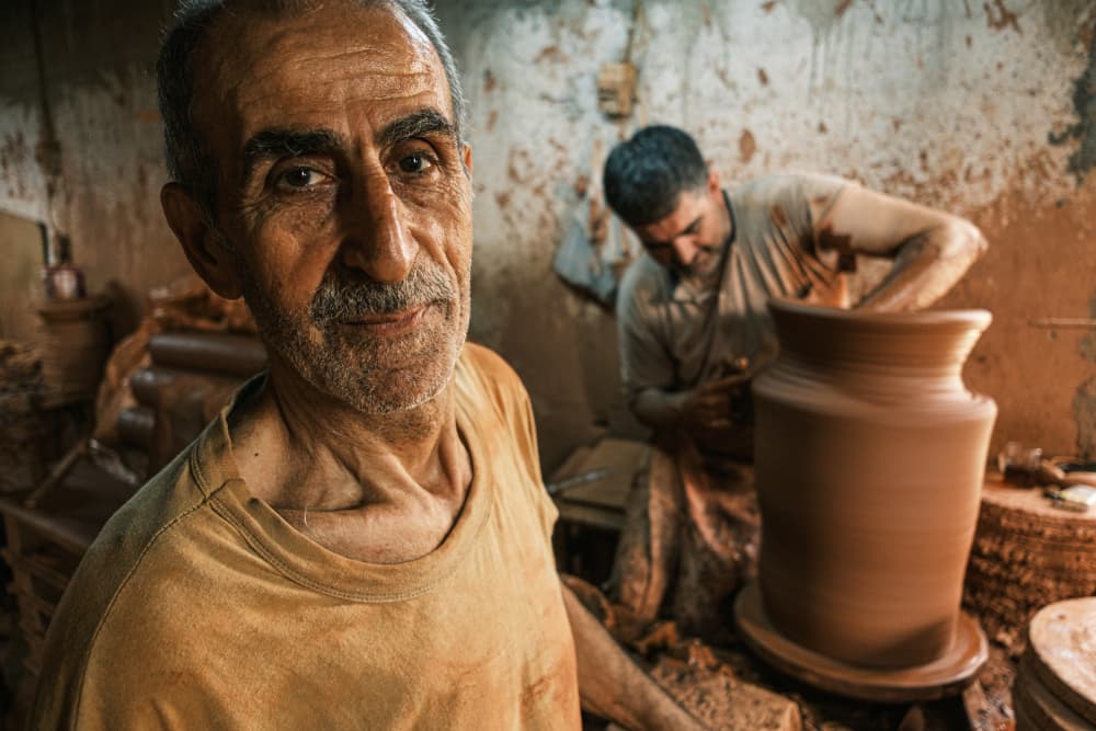 Master Potter At Work by Ali Ayer — canvas wall art