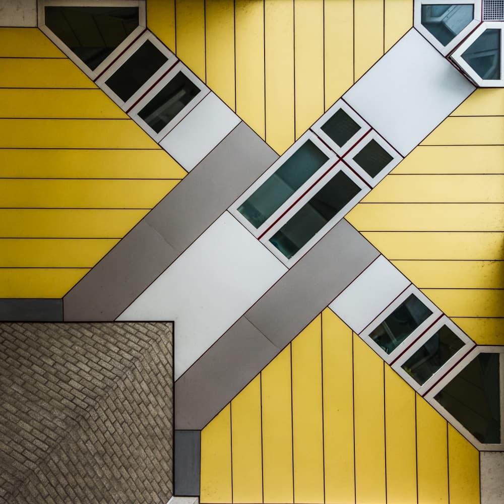 Modern Yellow Facade by Peter Pfeiffer — canvas wall art