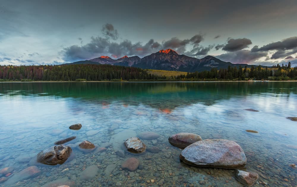 Mountain Lake Glow by David Hua — canvas wall art