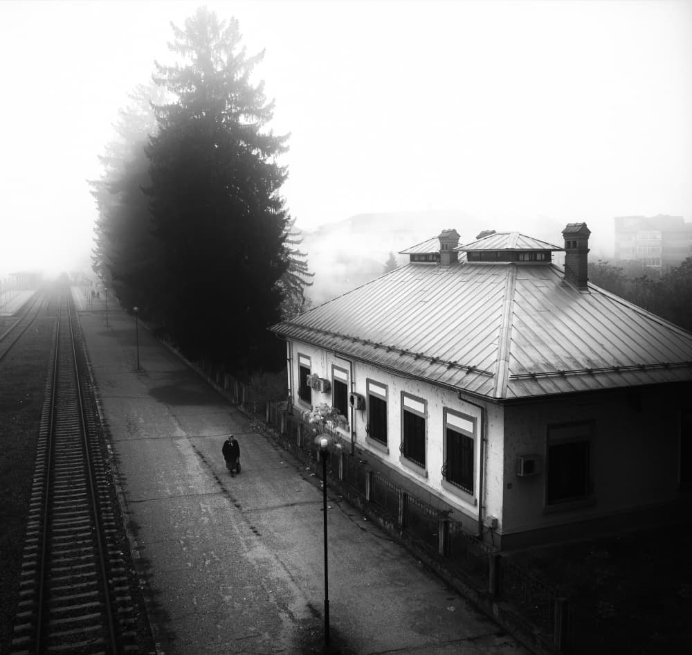 Misty Morning Station by Julien Oncete — canvas wall art