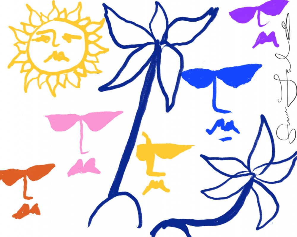 Summer Vacation Faces by Sanna Jarlelind — canvas wall art