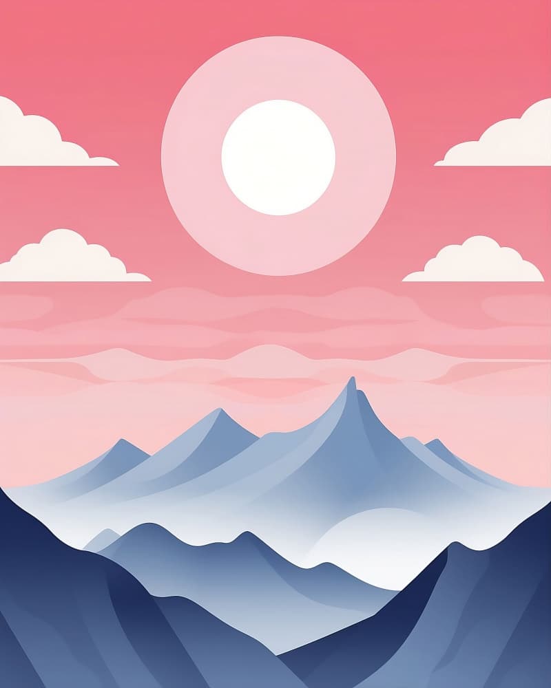 Pink Sky Mountains by Emiliano Deificus — canvas wall art