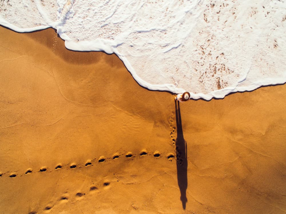 Long Shadow Beach Walk by Javier Pardina — canvas wall art