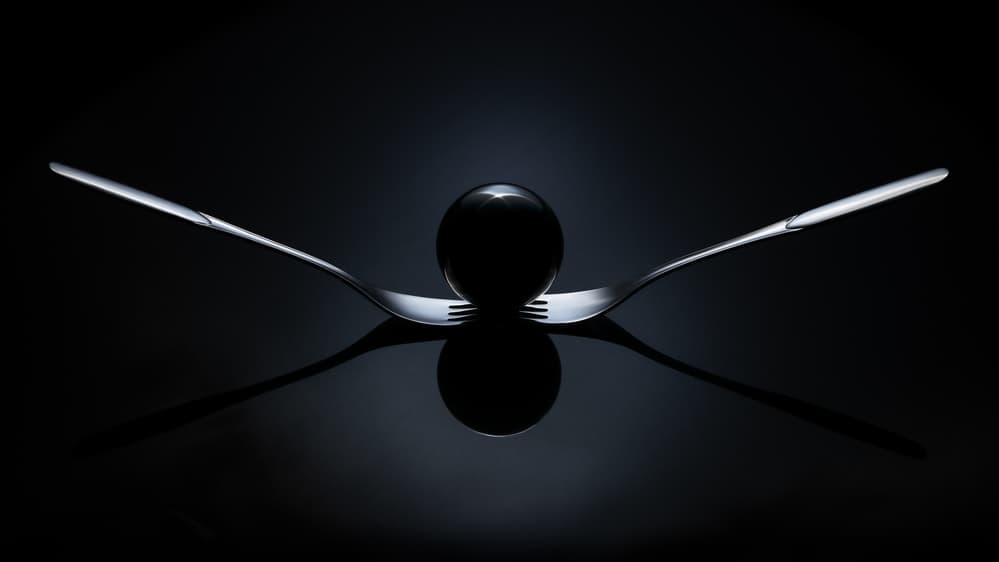 Forks Dark Sphere Balance by Petri Damstén — canvas wall art
