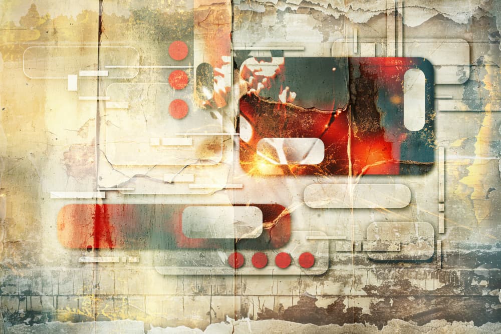 Distressed Geometric Abstract by Rafal Kulik — canvas wall art
