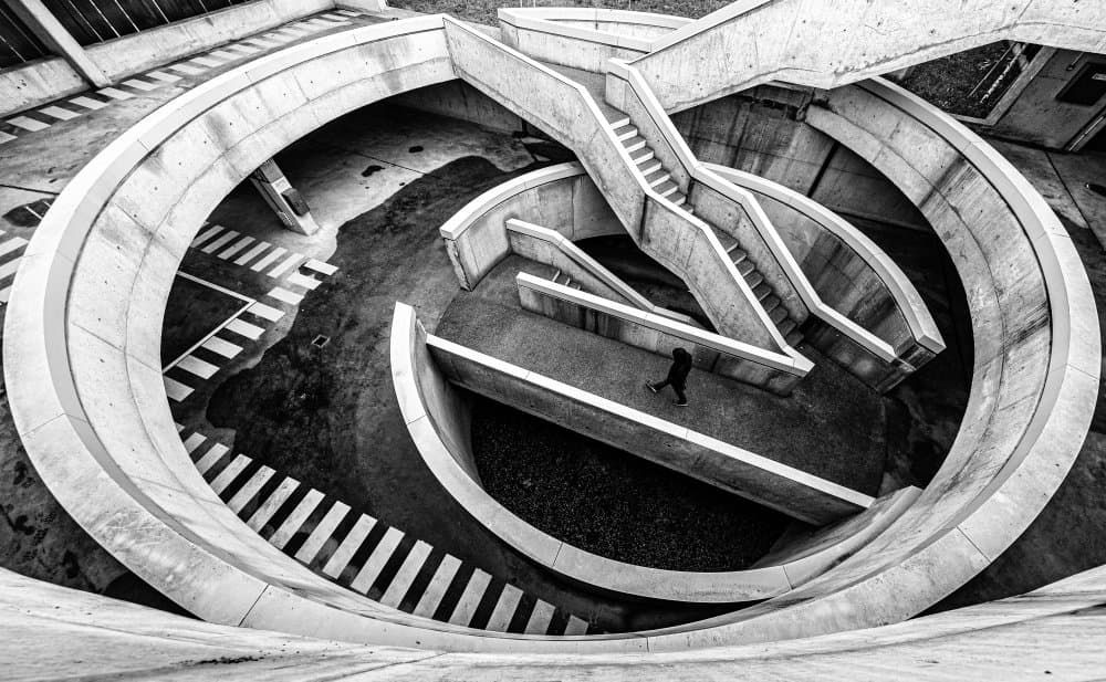 Concrete Spiral Walkway by Filipe P Neto — canvas wall art
