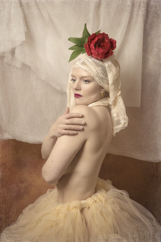 Sensual Red Flower Portrait by Eddie Kavanagh — canvas wall art