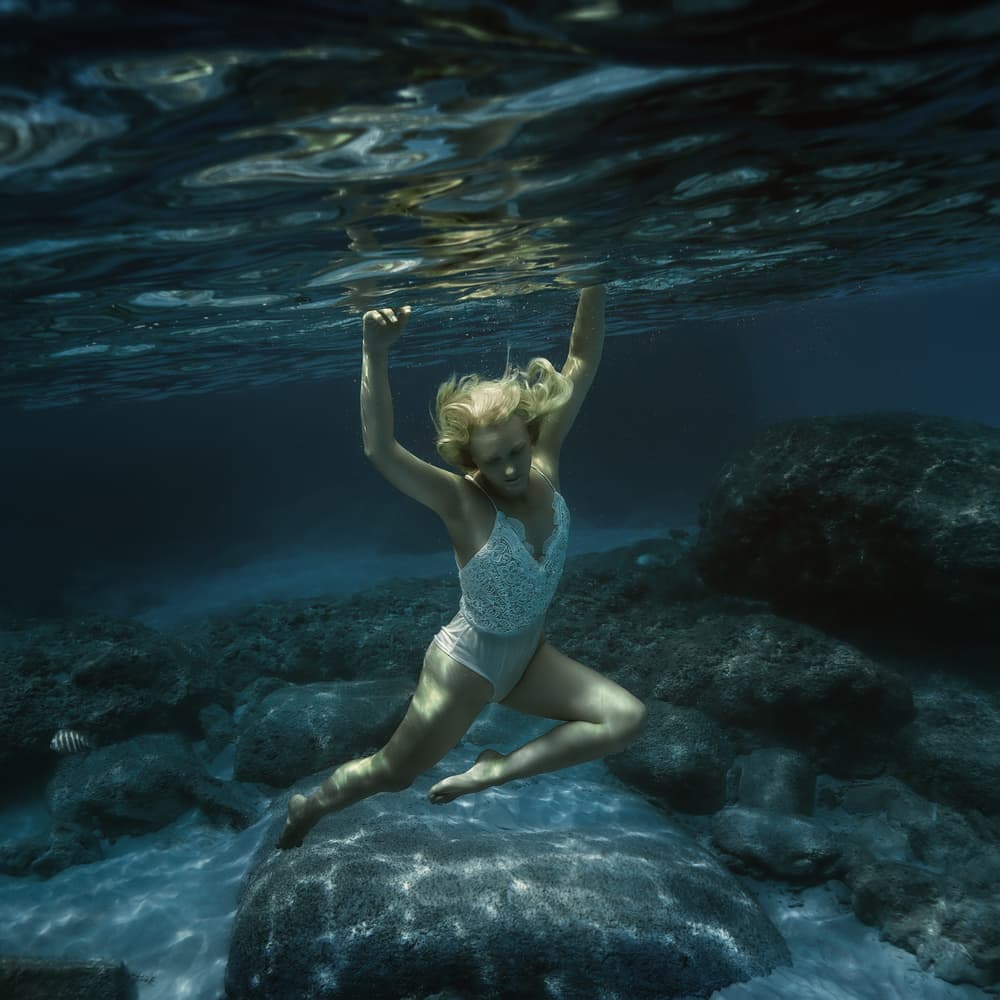 Graceful Underwater Blonde by Dmitry Frizel — canvas wall art
