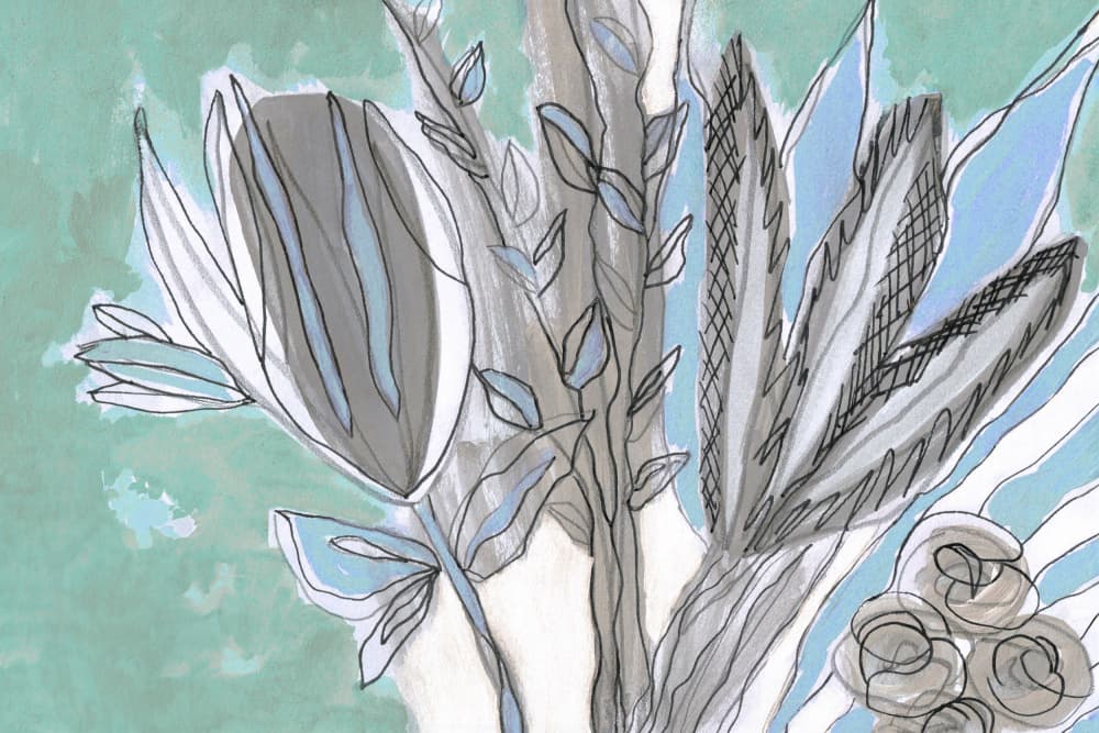 Abstract Floral Sketch by Lori Ann Folz — canvas wall art