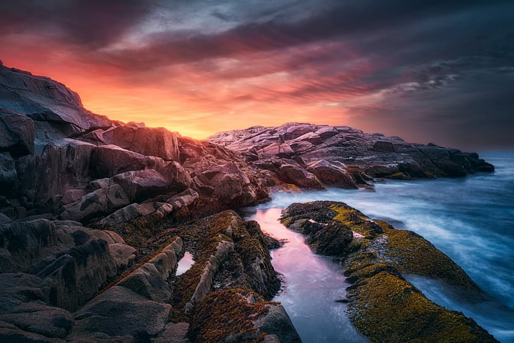 Dramatic Coastal Sunset by Ben.C.L — canvas wall art