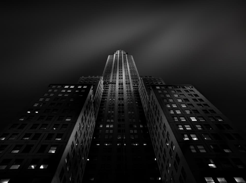 Towering City Night by INIGO CIA — canvas wall art