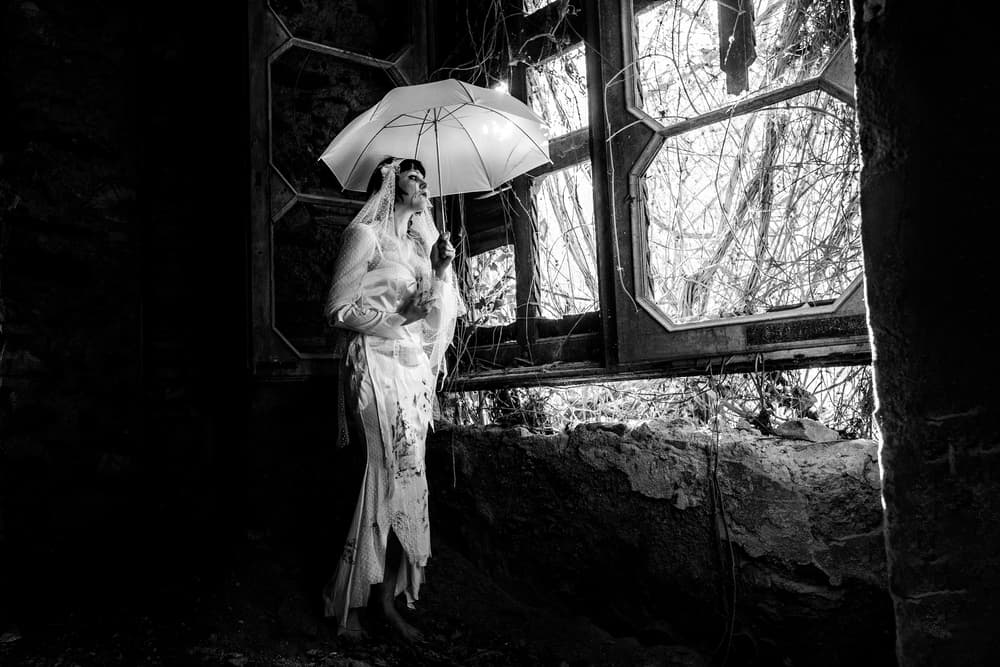 Ghost Bride Umbrella by Marco Redaelli — canvas wall art
