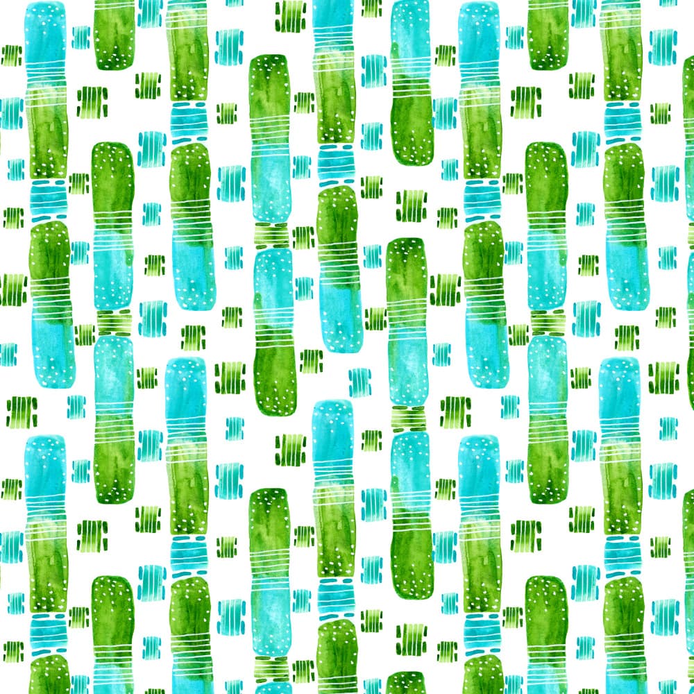 Vibrant Green Teal Pattern by Michele Channell — canvas wall art