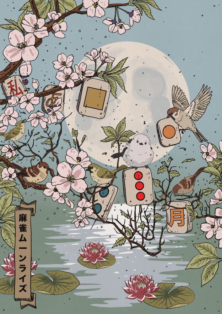 Moonlit Mahjong Birds