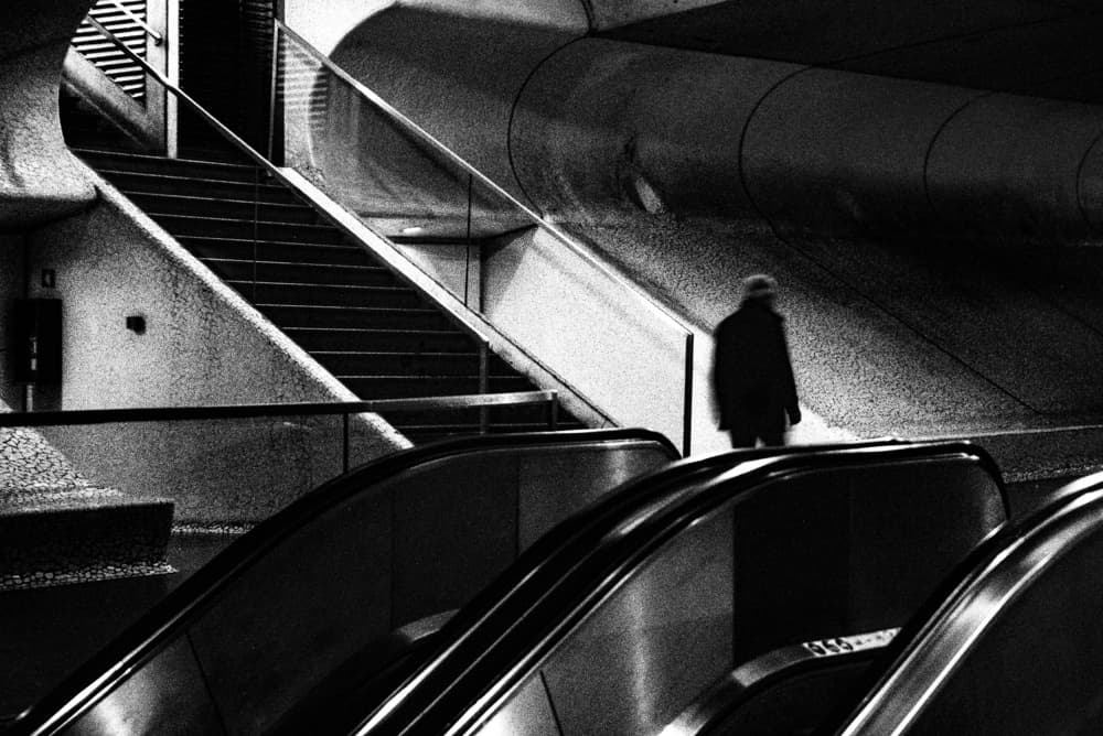 Solitary Figure Modern Space by Paulo Abrantes — canvas wall art