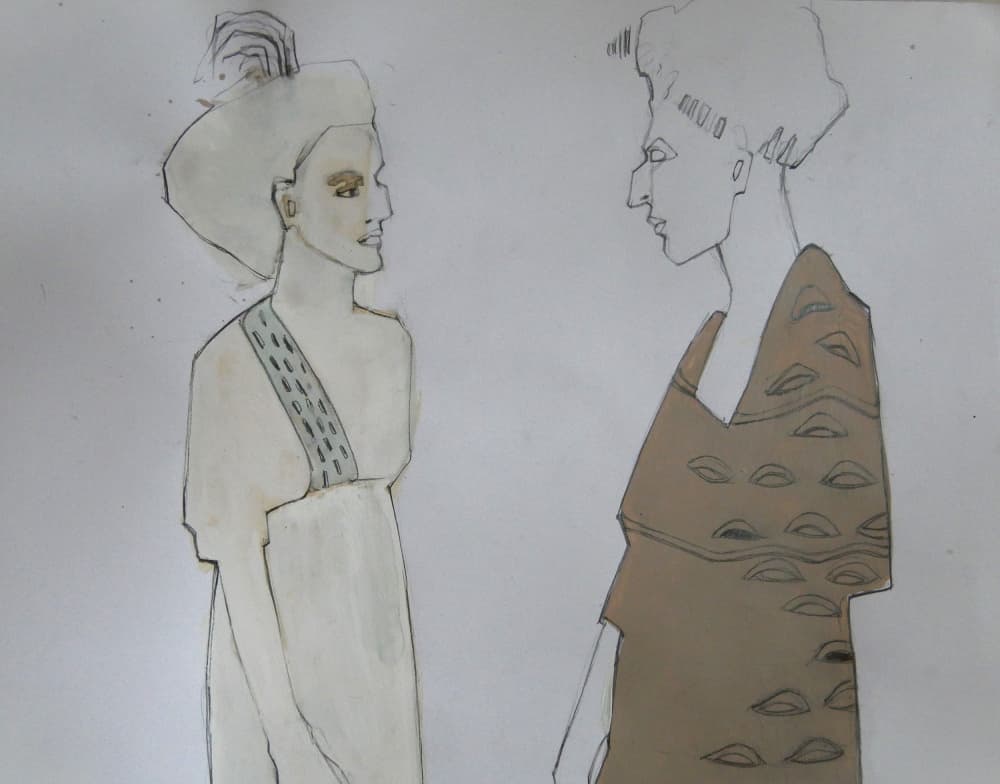 Ancient Fashion Dialogue by Doris Schmitz — canvas wall art