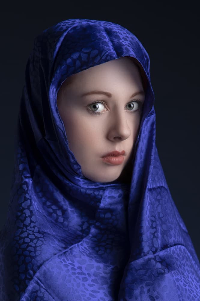 Blue Hooded Portrait by Jan Slotboom — canvas wall art