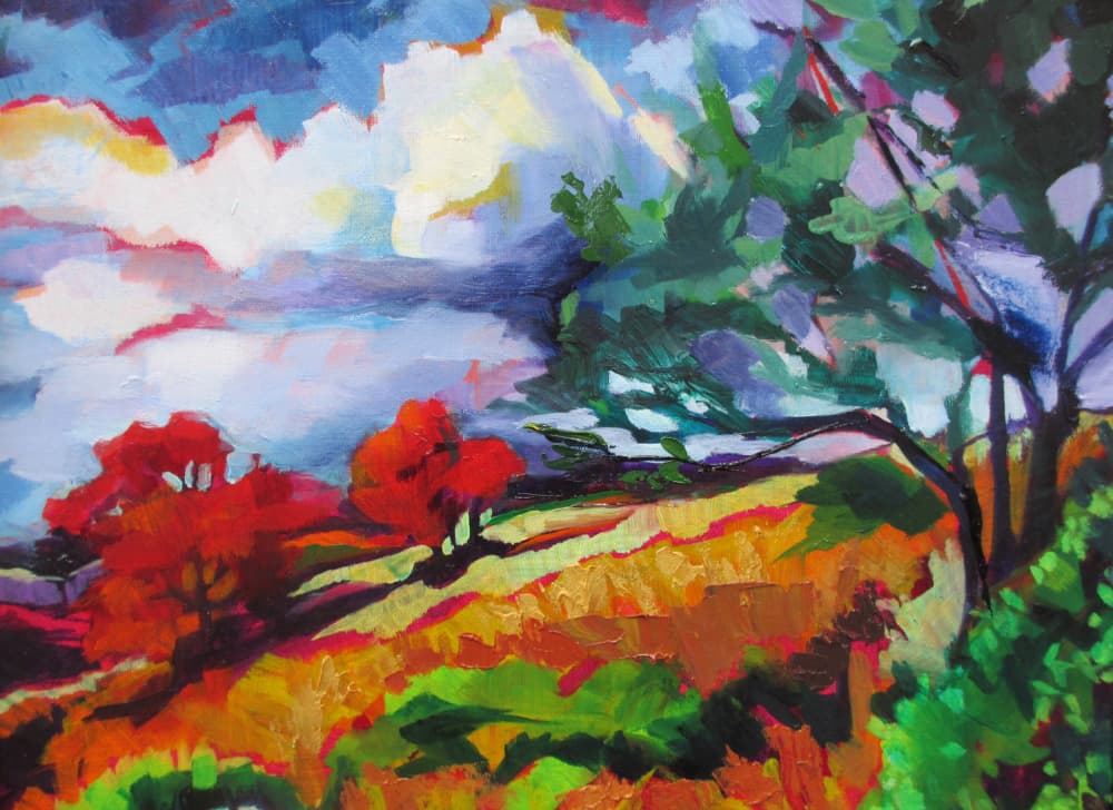 Vibrant Autumn Landscape by Maxine Shore — canvas wall art