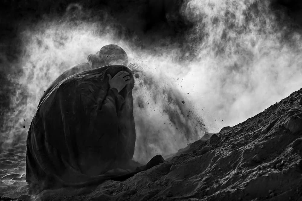 Veiled Woman Dusty Despair by Mohammadreza Momeni — canvas wall art