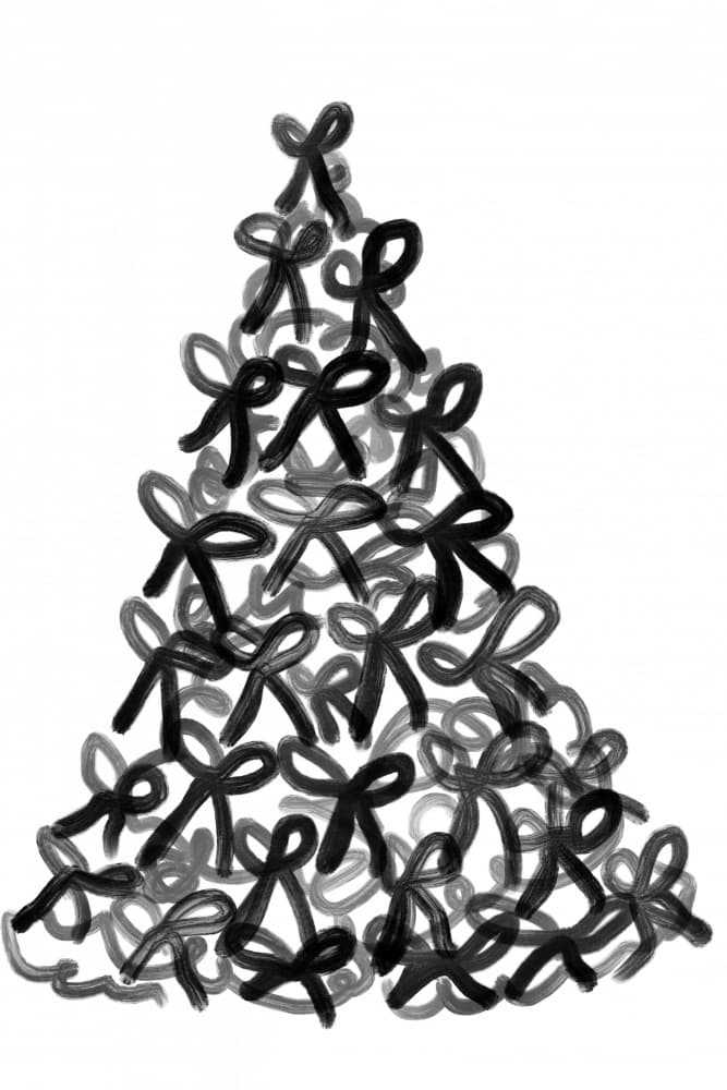 Christmastreeno02(blackandwhite) by Treechild — canvas wall art