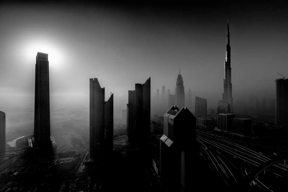 Majestic Dubai Fog by Andreas Agazzi — canvas wall art
