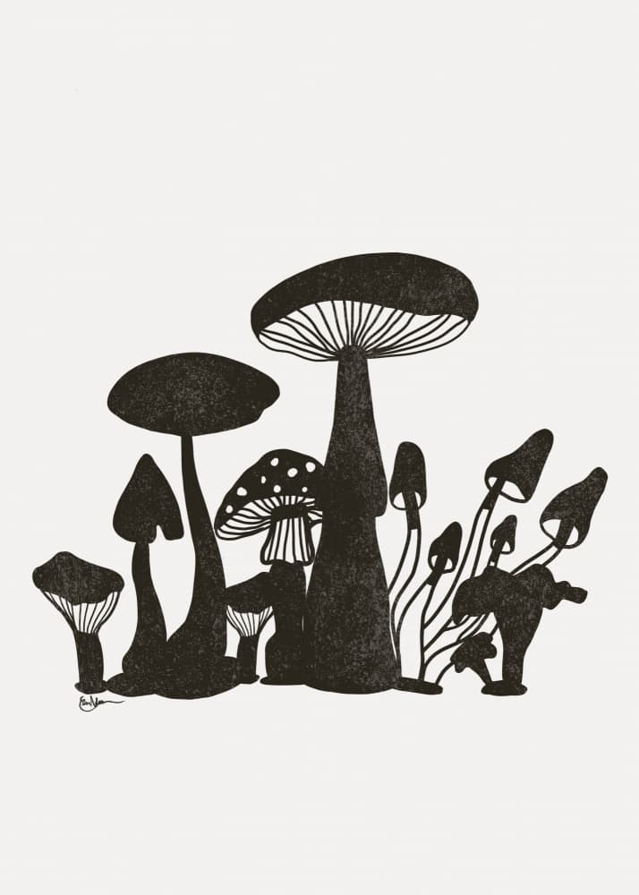 Enchanted Mushroom Forest by Elsa Nätterdal — canvas wall art