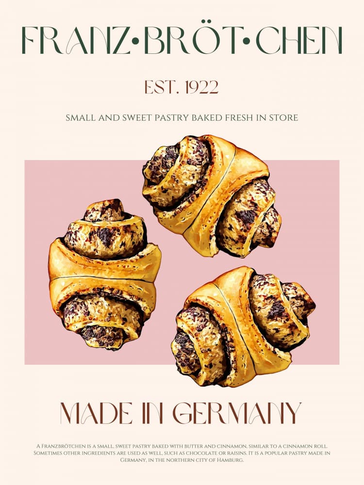 German Cinnamon Pastries by Nazma Khokhar — canvas wall art