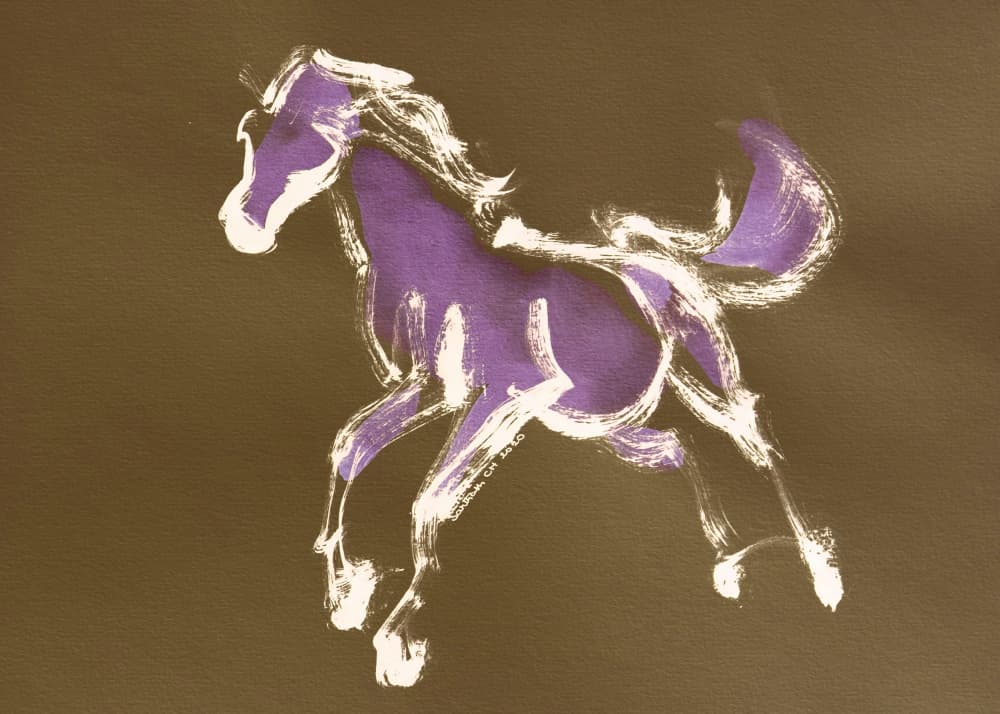 Purple Brushstroke Horse by Santhosh ch — canvas wall art
