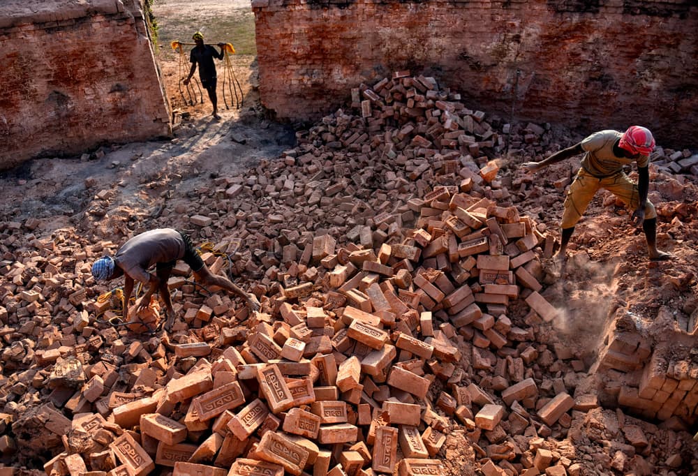 Manual Brick Work by Avishek Das — canvas wall art