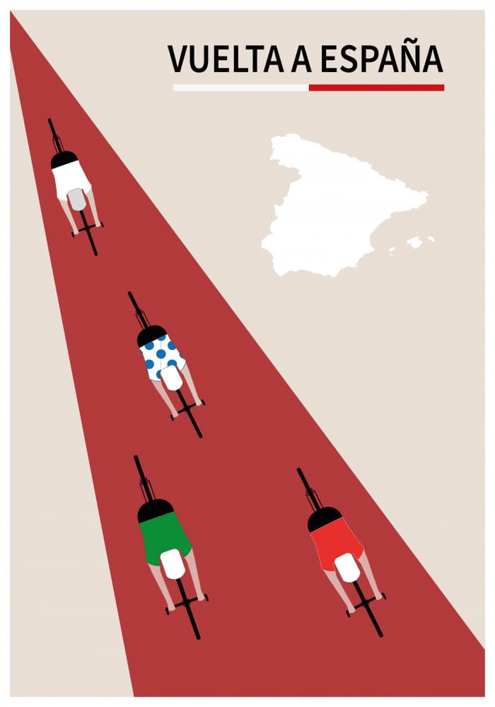 Spanish Cycling Race Map by Paperago — canvas wall art