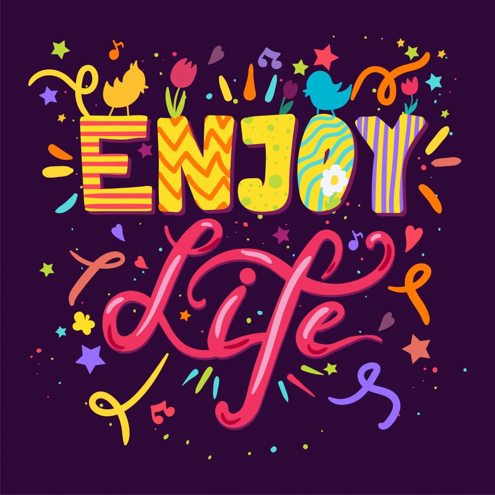 Joyful Enjoy Life Message by Marika Barsrsind β canvas wall art