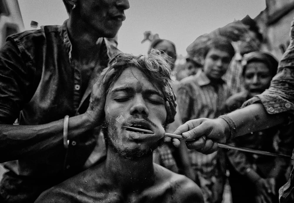 Ritual Piercing Devotion by Avishek Das — canvas wall art