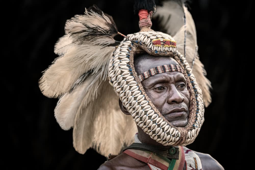Tribal Man Portrait by Trevor Cole — canvas wall art