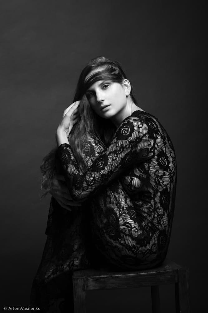 Lace Elegance Portrait by Artem Vasilenko — canvas wall art