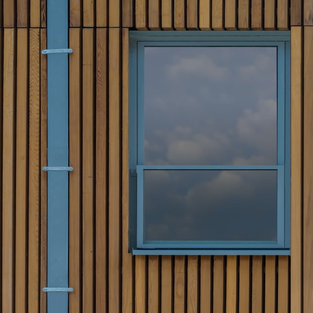 Modern Wood And Blue by Luc Vangindertael (laGrange) — canvas wall art