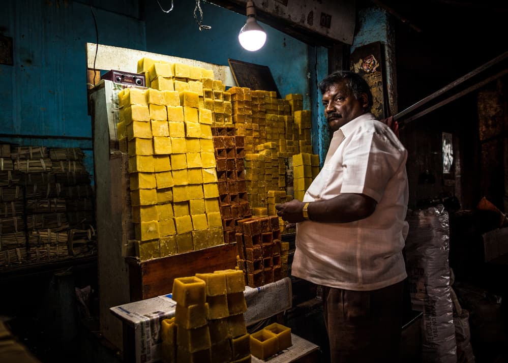 Indian Market Vendor by Marco Tagliarino — canvas wall art