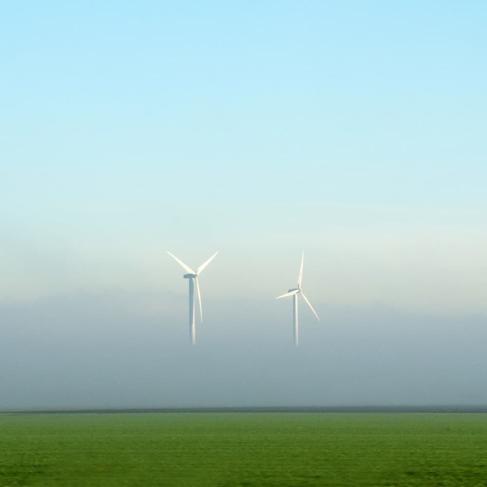 Wind Turbines Green Field by Huib Limberg — canvas wall art