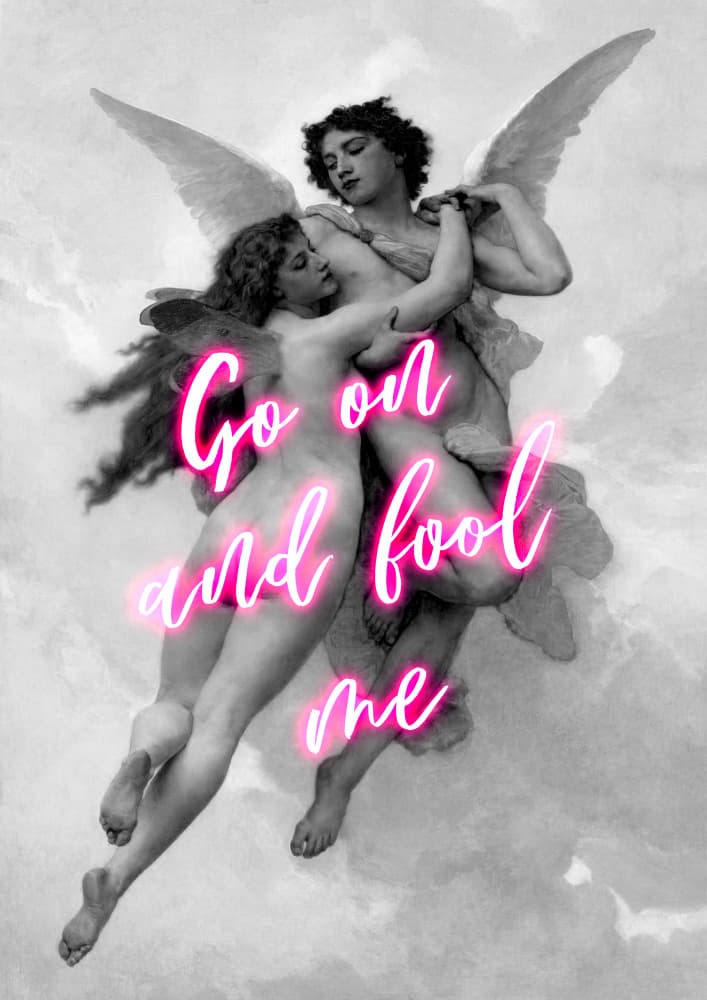 Neon Angelic Embrace by Talitha McQueen — canvas wall art