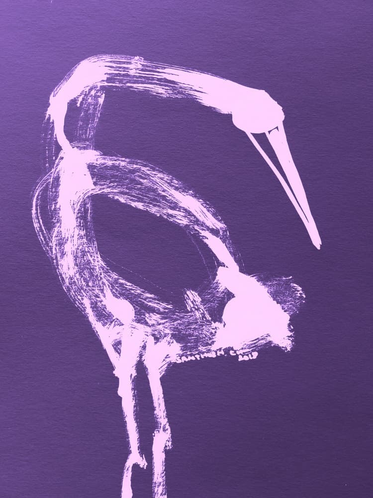 Elegant Purple Heron by Santhosh ch — canvas wall art