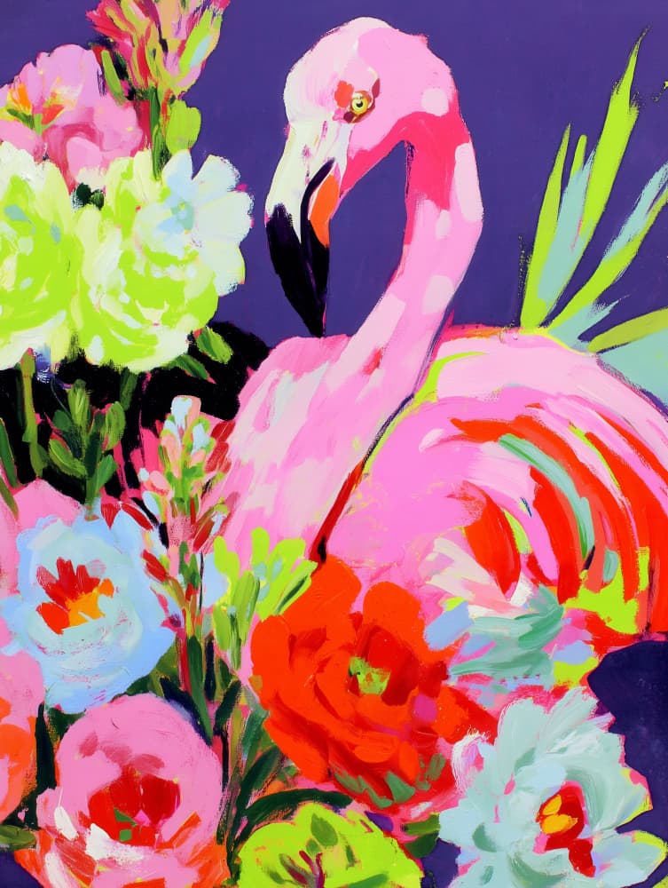 Neonflamingo by Treechild — canvas wall art