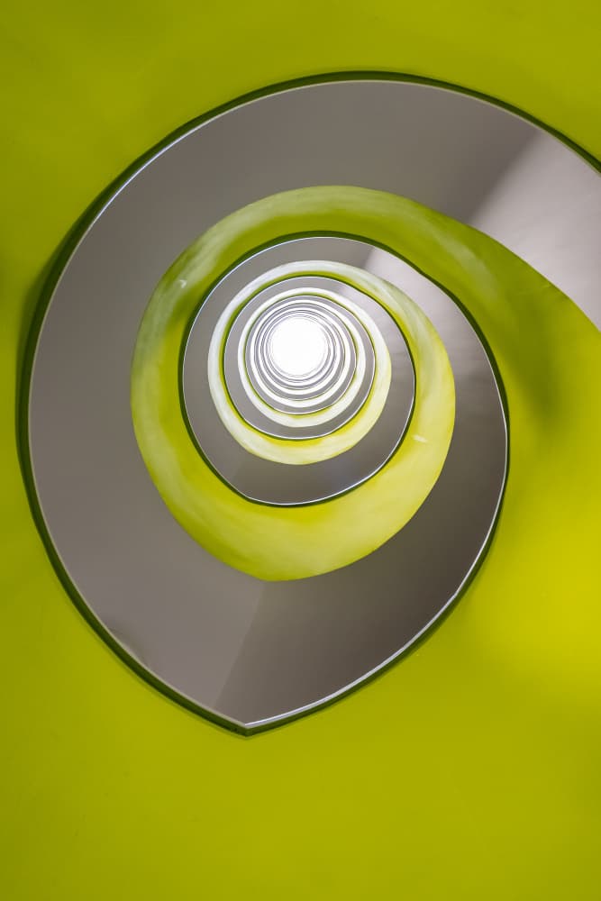 Green Spiral Ascent by Franco Tessarolo — canvas wall art