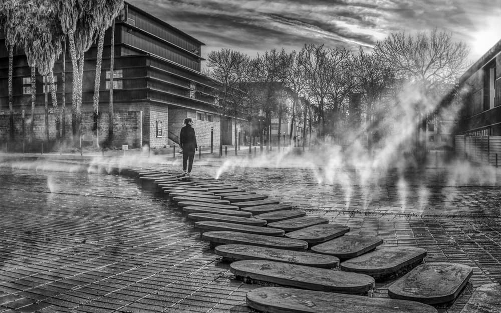 Urban Skater Misty Path by Carlos_Grury_Santos — canvas wall art