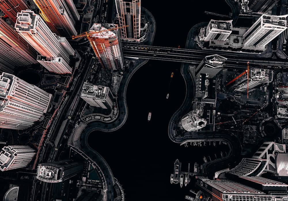Modern City Aerial View by Carmine Chiriacò — canvas wall art